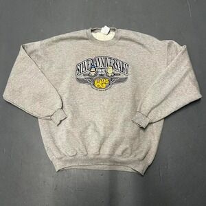 Vintage 2000s q95 Indiana rock n roll radio station graphic grey crewneck